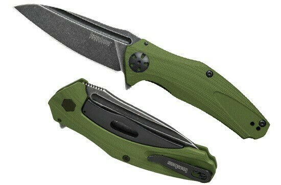 Kershaw Natrix 3.25&quot; A/O Sub-Frame Lock Knife OD G-10, Blackwash ( Discontinued )