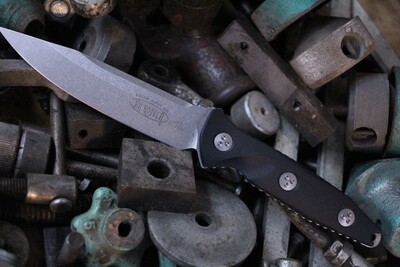Microtech Socom Alpha 5" Fixed Blade Knife / Stonewash / Black G-10