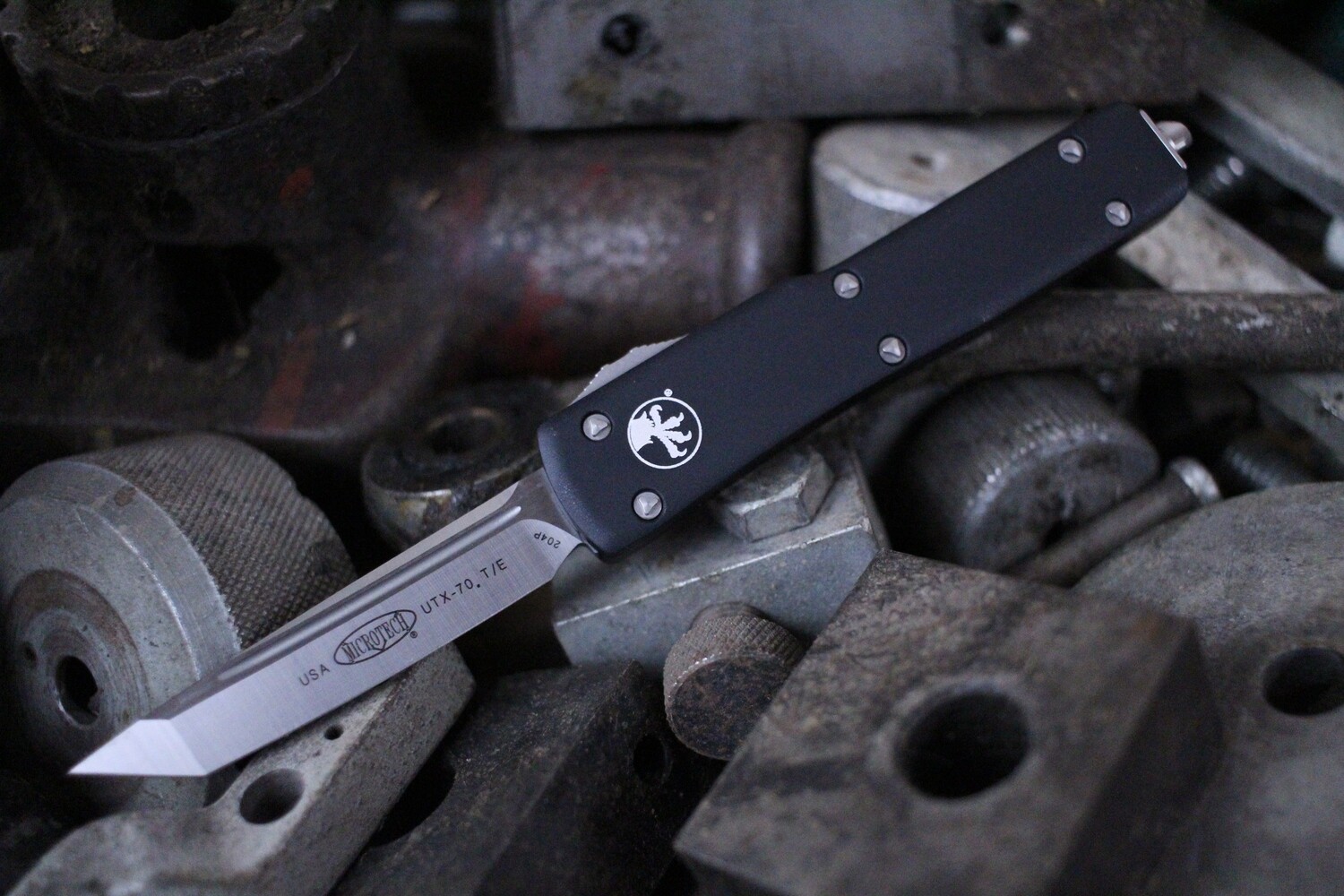 Microtech UTX-70 2.4&quot; Tanto Automatic OTF Knife / Black / Satin