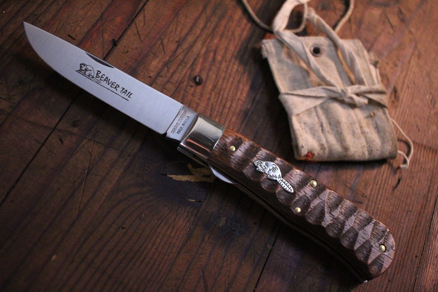 Great Eastern Cutlery Beaver Tail 3.75&quot; Folding Knife / Jigged Brazilian Cherry / Satin 1095 ( Pre Owned )
