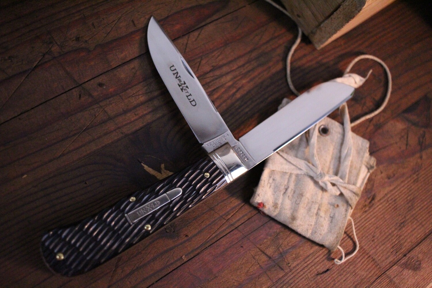 Great Eastern Cutlery Pioneer Trapper 3.75&quot; Folding Knife / Redtail Jigged Bone / Satin 1095 / Two Blades ( Pre Owned )