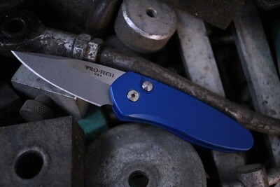 Pro-Tech Sprint 2" Automatic Knife Black, Stonewash / Blue Aluminium