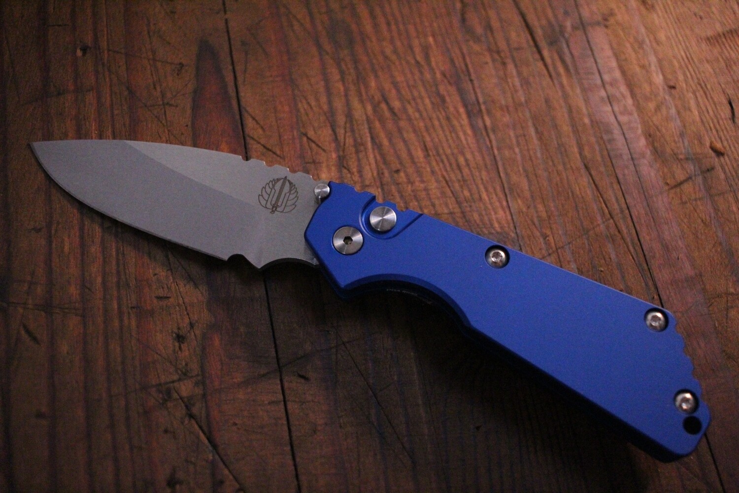 Pro-Tech Strider SNG 3.5&quot; Automatic Knife / Blue Aluminum / Satin 154CM