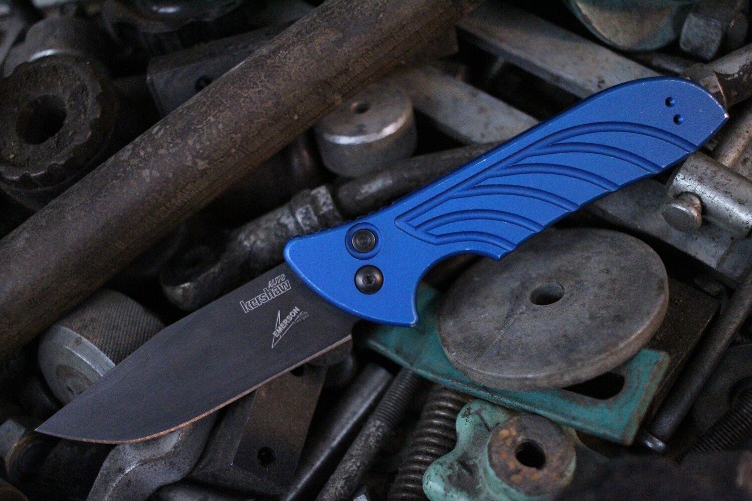 Kershaw Emerson Launch 5 3.4&quot; Automatic Knife / Blue Aluminum / Black ( Pre Owned )
