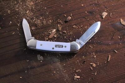 Case Baby Butterbean 2.75" Slipjoint / Stainless / Blue Ice Ichthus