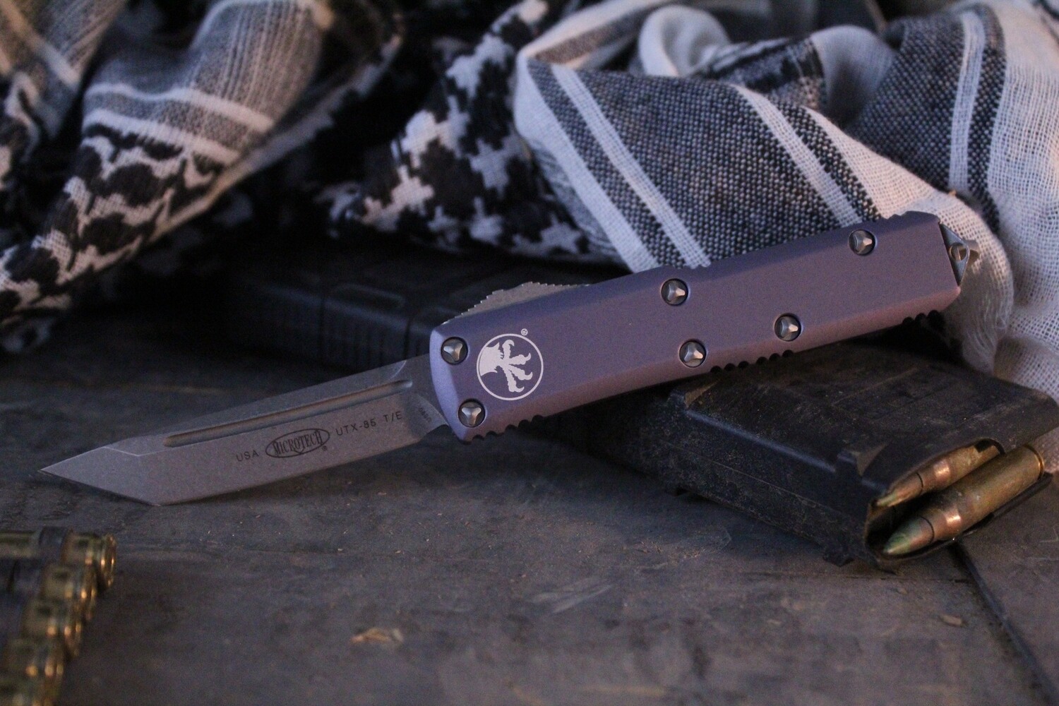 Microtech UTX-85 T/E 3.125&quot; OTF Knife / Apocalyptic / Gray