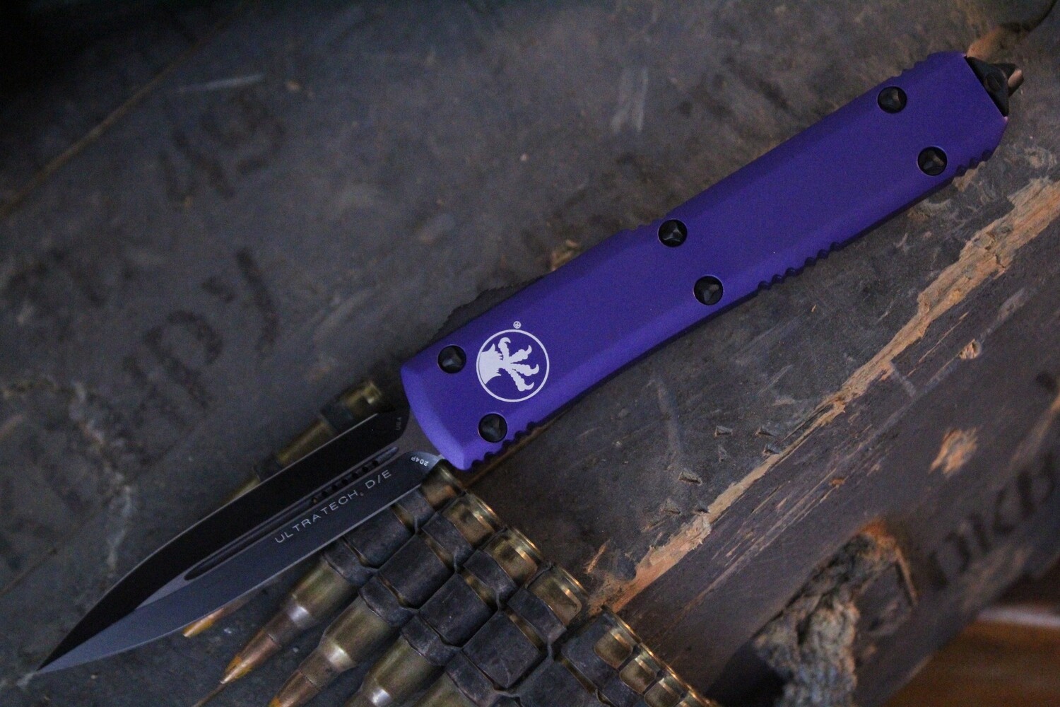 Microtech Ultratech D/E 3.4&quot; AUTO OTF / Purple Aluminum / Black