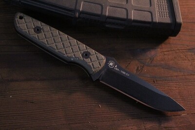 Spartan Blades Alala 3.75" Fixed Blade Knife / Green Micarta / Black 1095 ( Pre Owned )