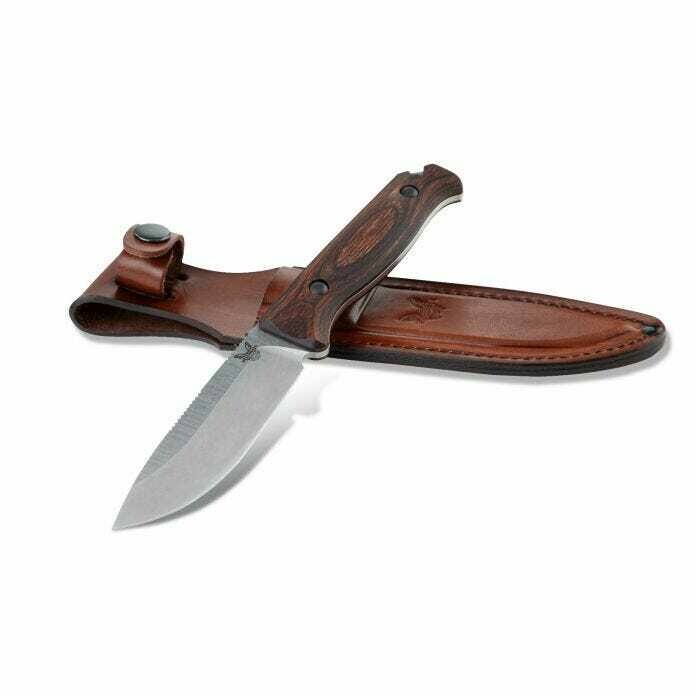 Benchmade Hunt Saddle Mountain 4.2&quot; Skinner Fixed Blade Knife / Dimond Wood / S30V