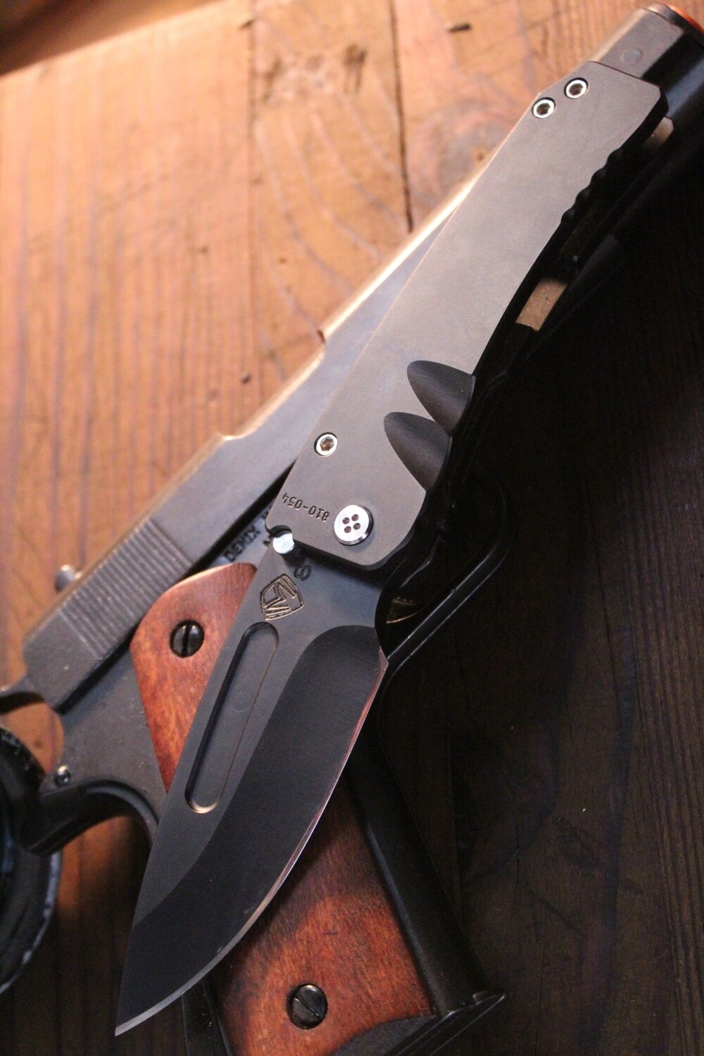 Medford Knife and Tool (MKT) Midi Marauder 3.625&quot; Frame Lock Knife, Black PVD Ti / PVD ( Pre Owned )
