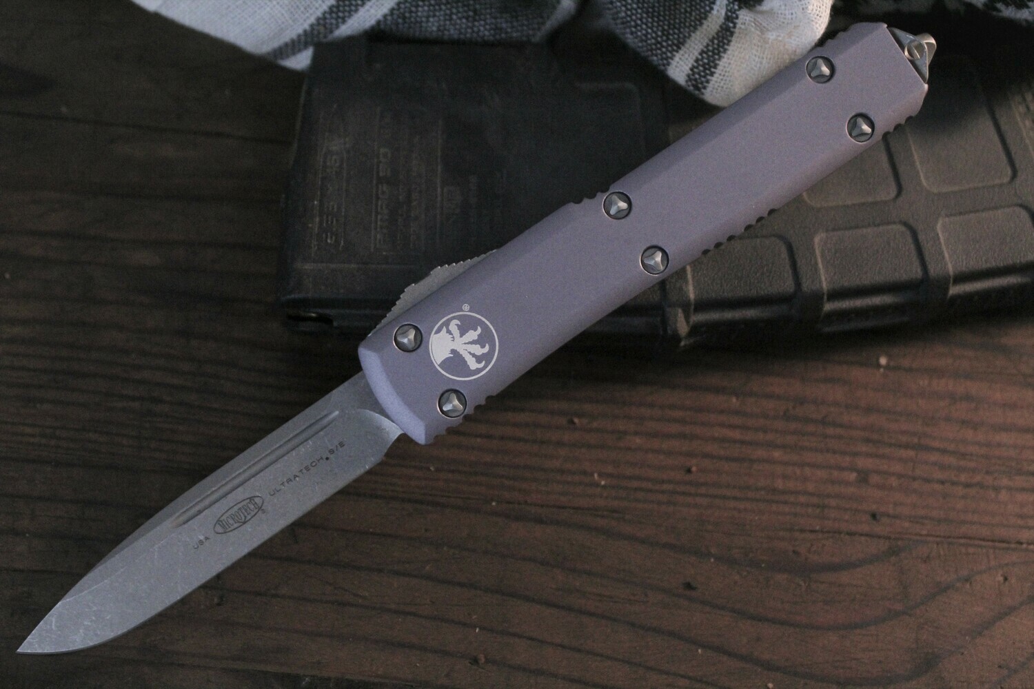 Microtech Ultratech 3.4&quot; S/E OTF Automatic Knife / Gray / Apocalyptic