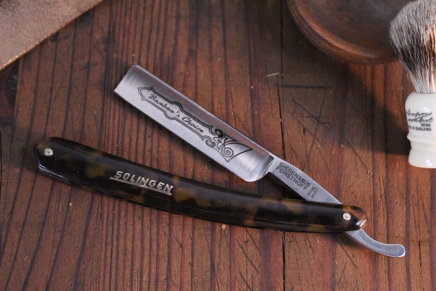 Giesen And Forsthoff 4&quot; Straight Razor, Tortoise