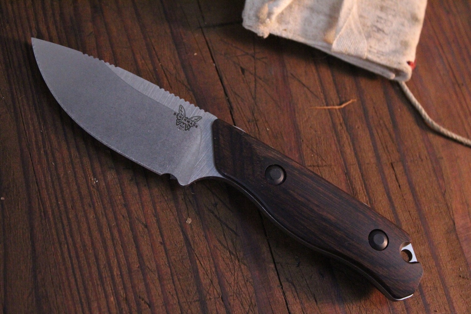 Benchmade Hidden Canyon 2.67&quot; Hunting Knife / Stonewash / Dark Wood