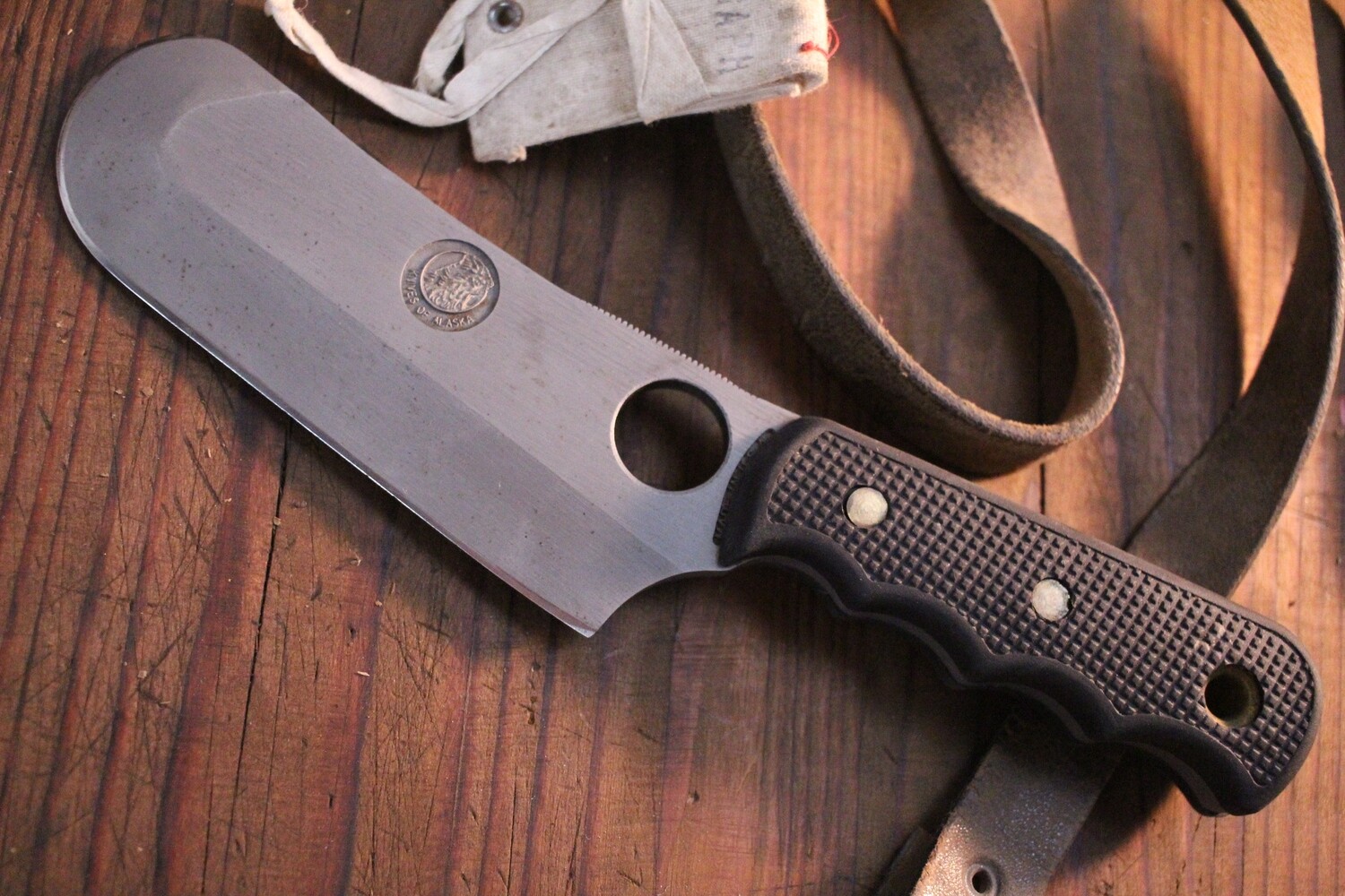 Knives of Alaska Brown Bear Combo Fixed Blade Knife Set (D2 / SureGrip™) W/Dual Leather Sheath ( Pre Owned )