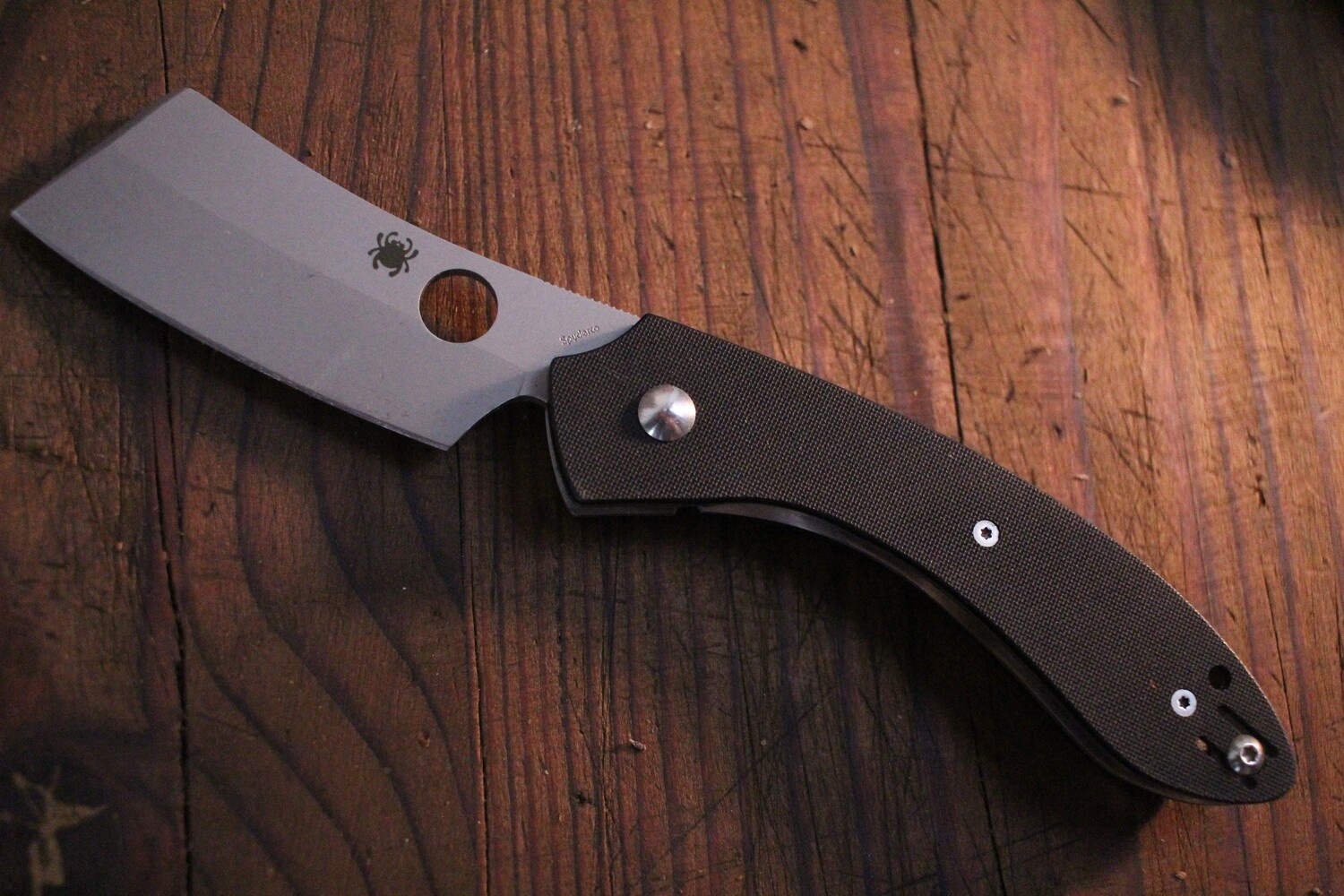 Spyderco ROC 3.1&quot; Folding Knife / Black G10 / Satin VG-10 / Cleaver ( Pre Owned )