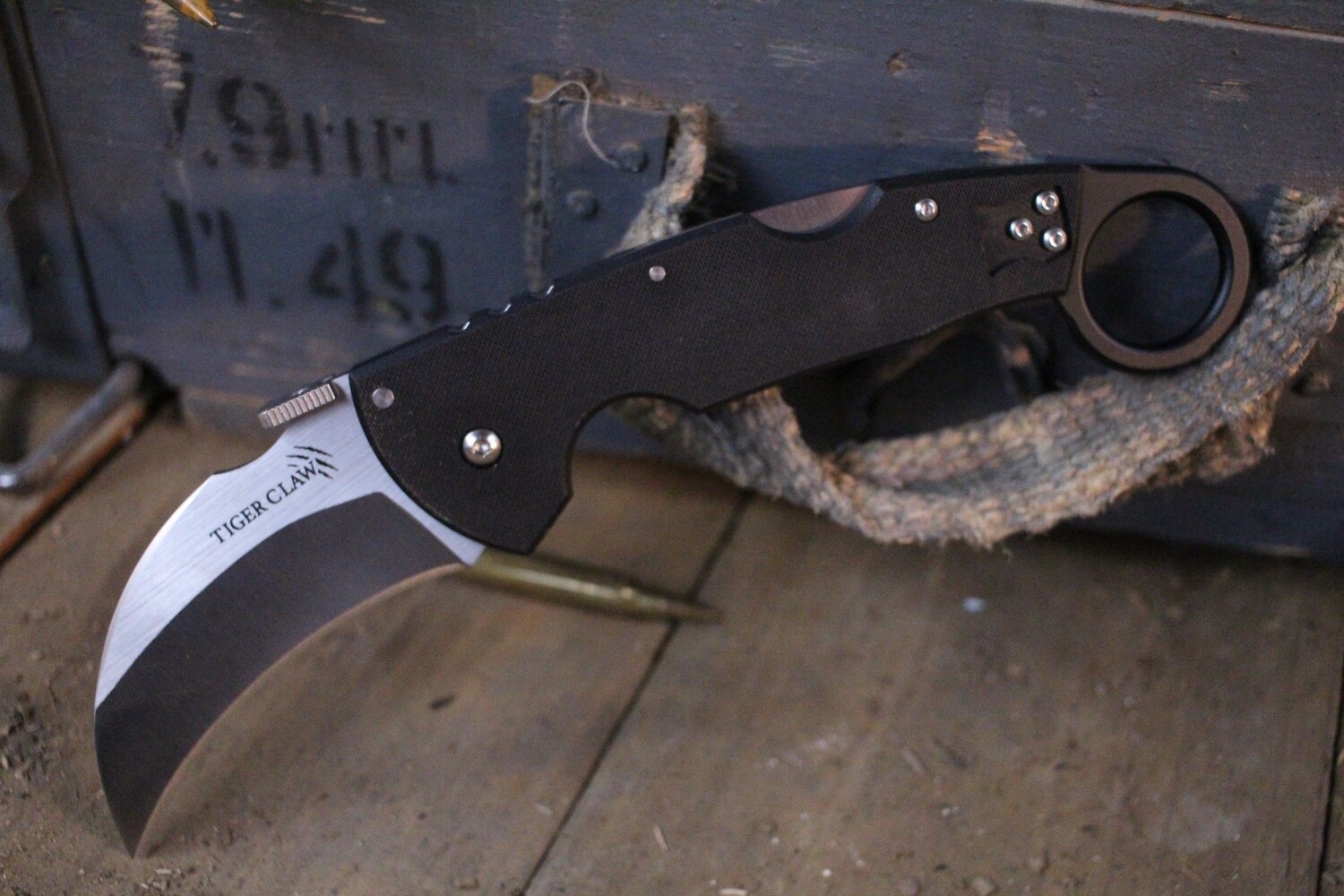 Cold Steel Tiger Claw 3&quot; Folding Karambit / Black G10 / Satin S35VN ( Pre Owned ) 