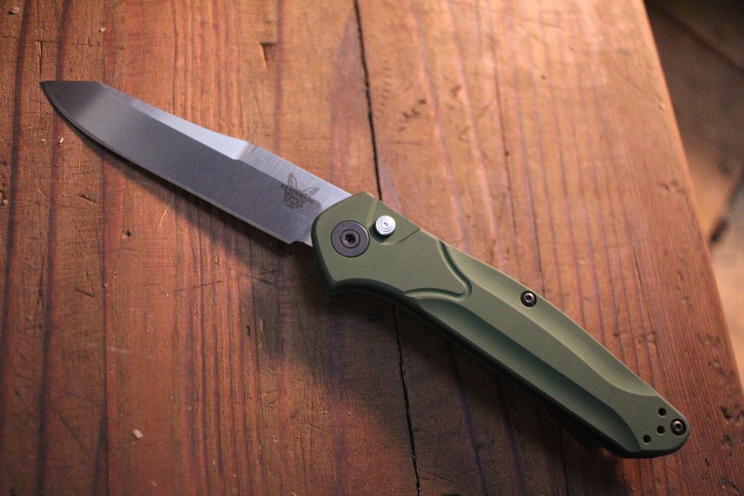 Benchmade Osborne 3.4&quot; Automatic Knife / Green Aluminum / Satin (Prototype)