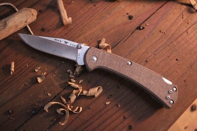 Buck 112 Slim Pro 3"  Lockback Knife / Brown Micarta / Satin S30v ( Discontinued )