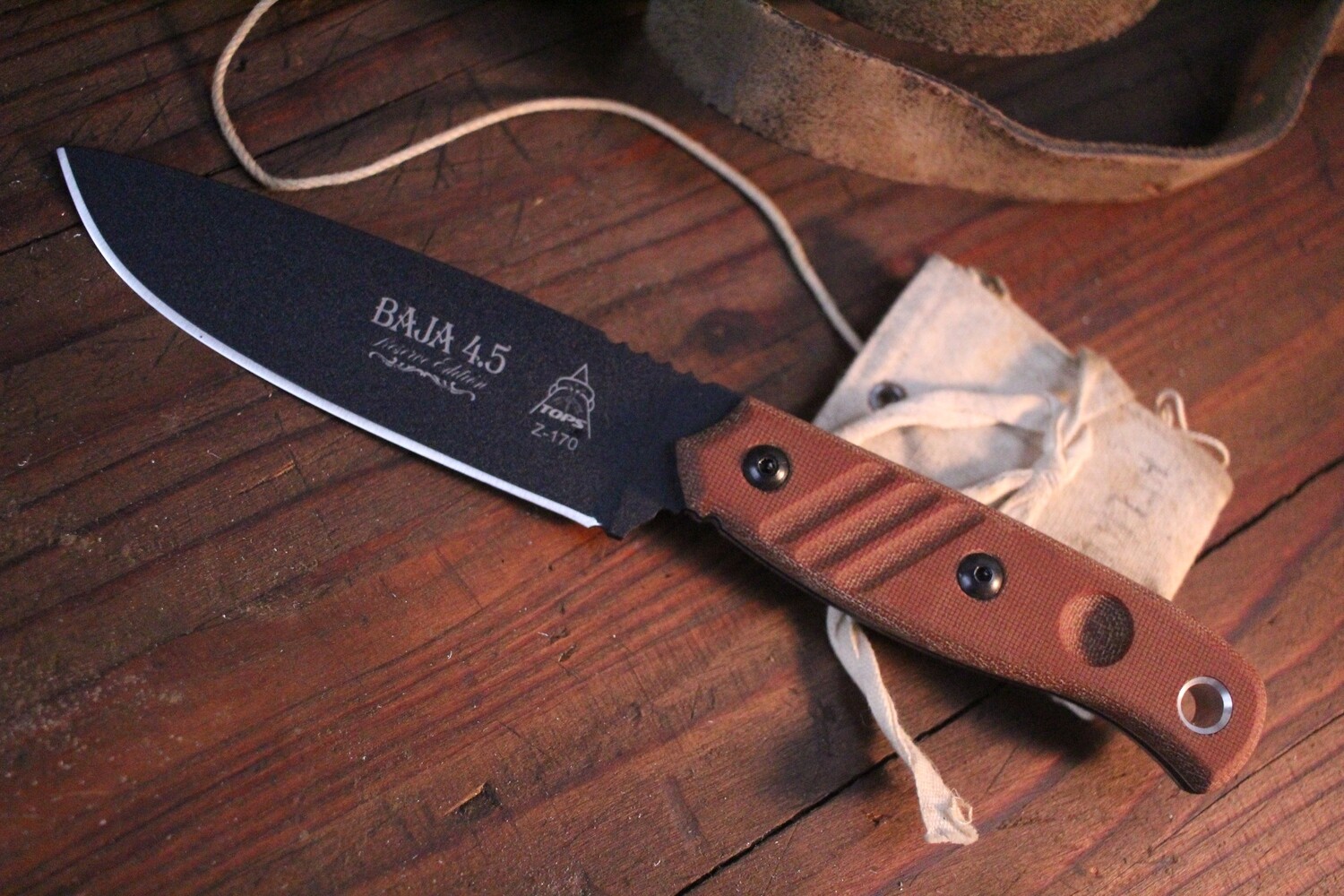TOPS DART Tactical Fixed 7&quot; Black  / Black Micarta / 5160