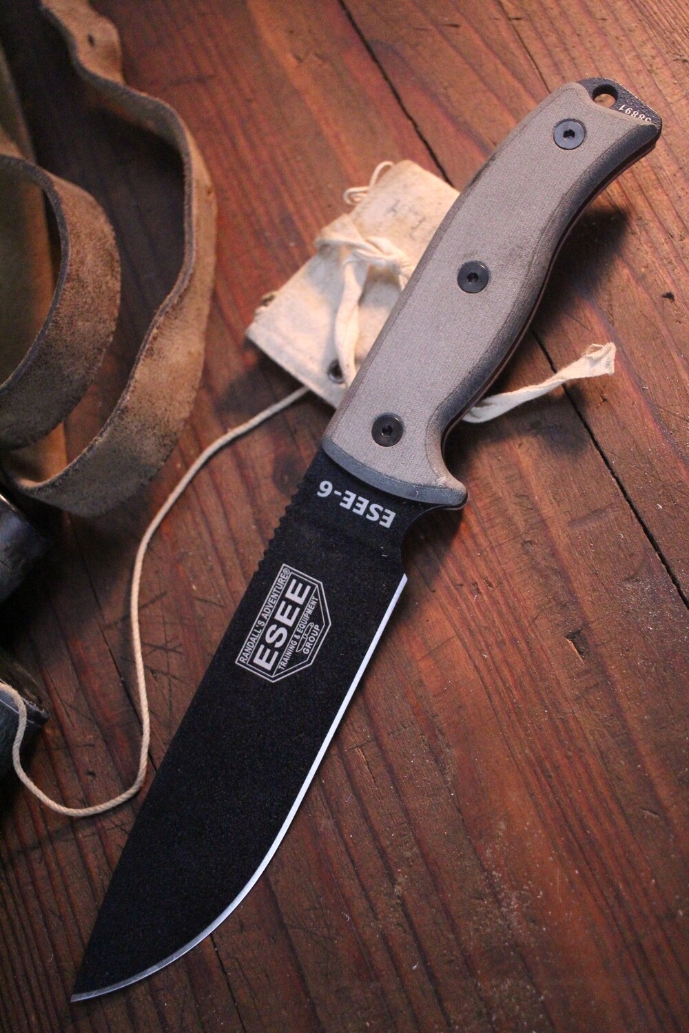 ESEE Model 6 6.5&quot; Knife / Gray Micarta / Black