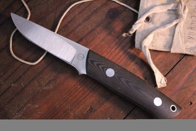 Dozier K7 Slim Outdoorsman 3.5" Fixed Blade Knife / Black Micarta / Satin D2 ( Pre Owned )