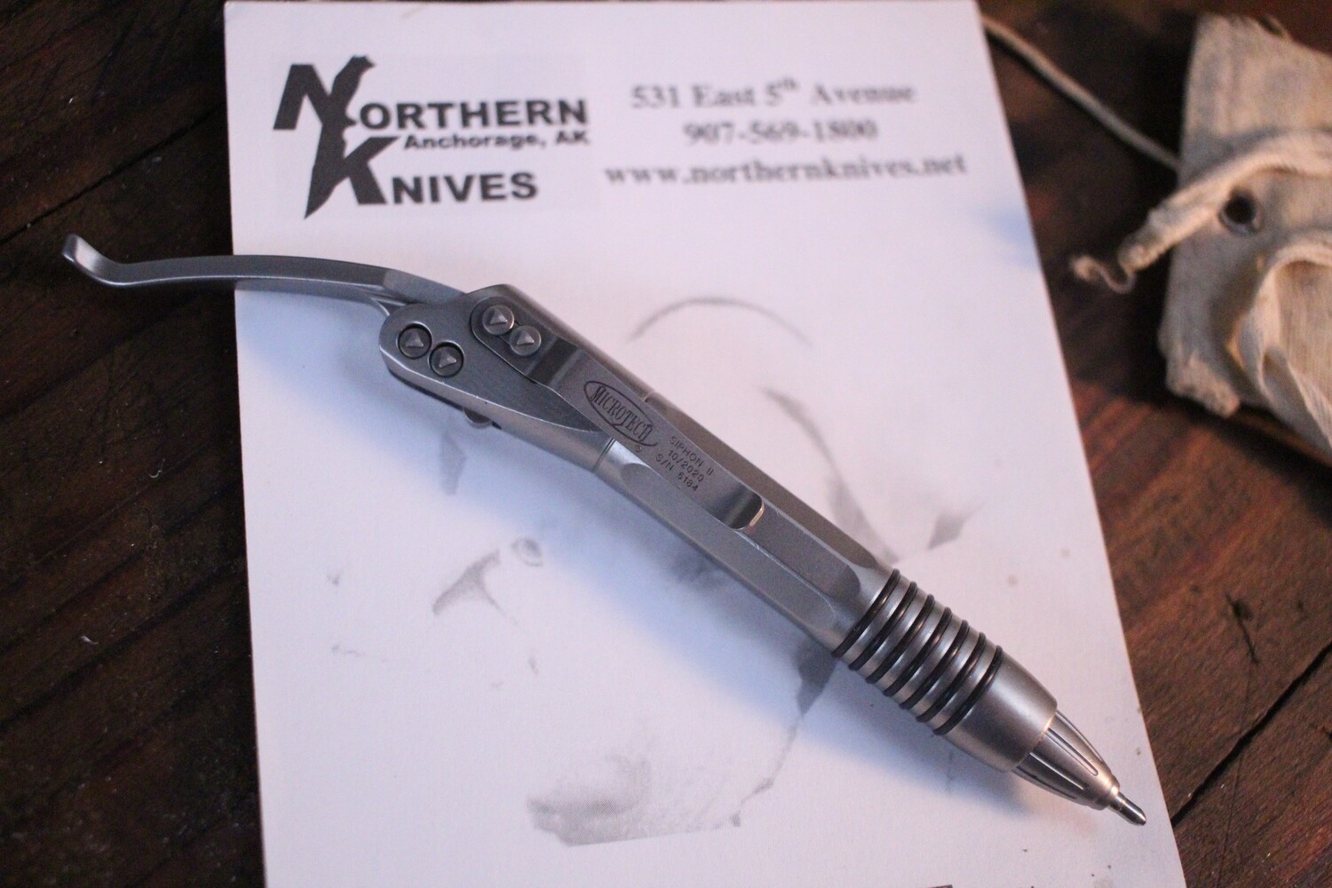 Microtech Siphon II, Stainless, Bead Blasted