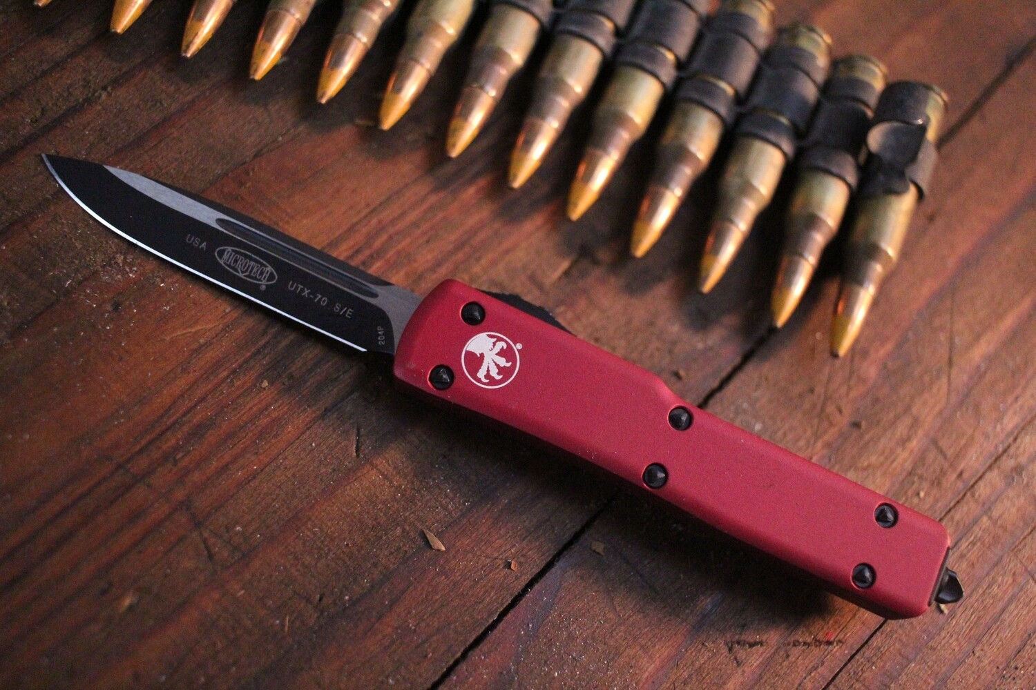 Microtech UTX-70 S/E 2.4&quot;  OTF Automatic Knife, Red / Two-Tone