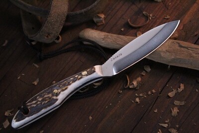 Grohmann #1 Original Design Canadian Belt Knife 4&quot; Fixed Blade / Stag / Stainless