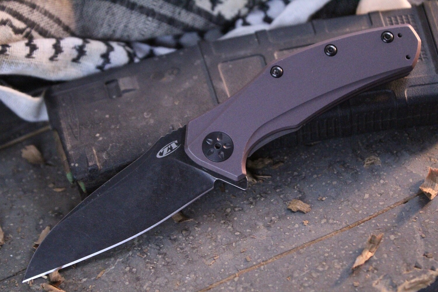 Zero Tolerance 0770 3.25&quot; A/O Knife / Gray Aluminum / Blackwash ( Pre Owned )