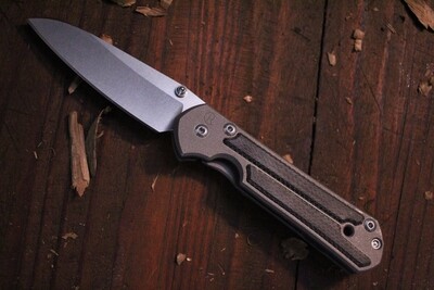 Chris Reeve Small Sebenza 21 Insingo 2.94" Folding Knife, Stonewashed S35VN / Titanium & Micarta ( Pre Owned )