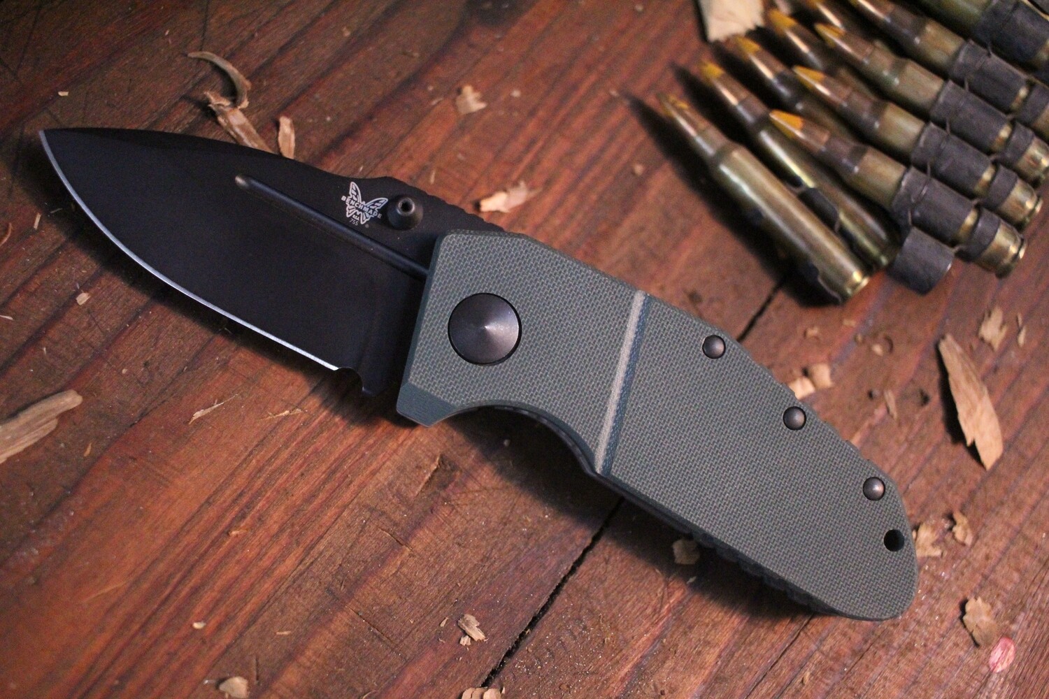 Benchmade Mini Pocket Rocket 2.91&quot; Frame Lock Knife / Titanium &amp; G10 / Black M390 ( Pre Owned )