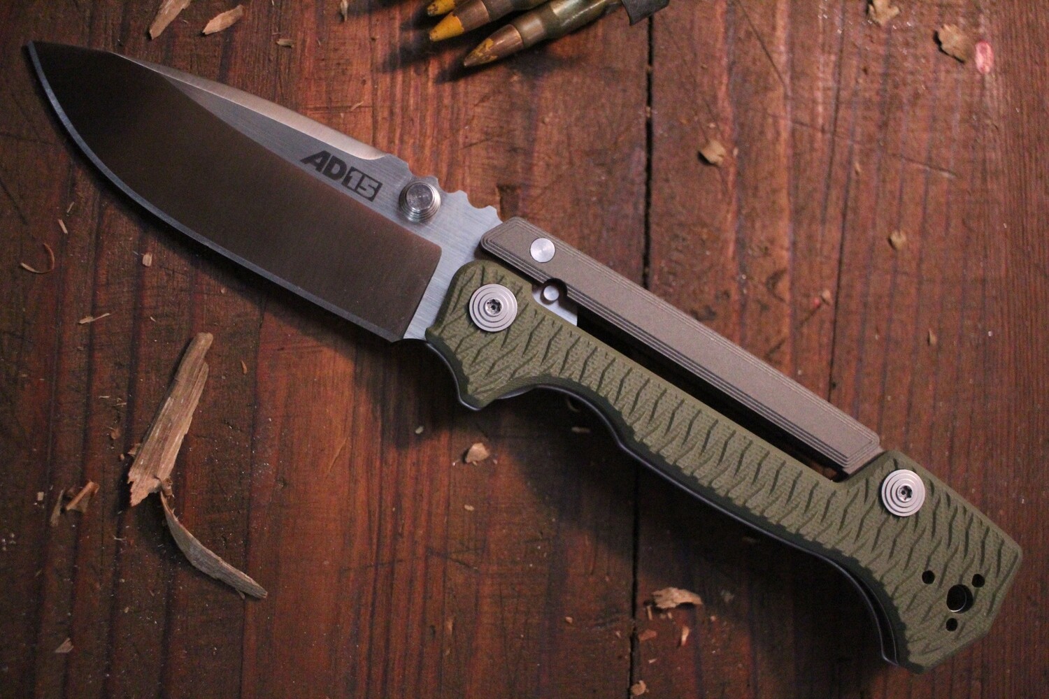 Cold Steel AD-15 3.8&quot; Folding Knife / Titanium &amp; Green G10 / Satin S35VN ( Pre Owned )