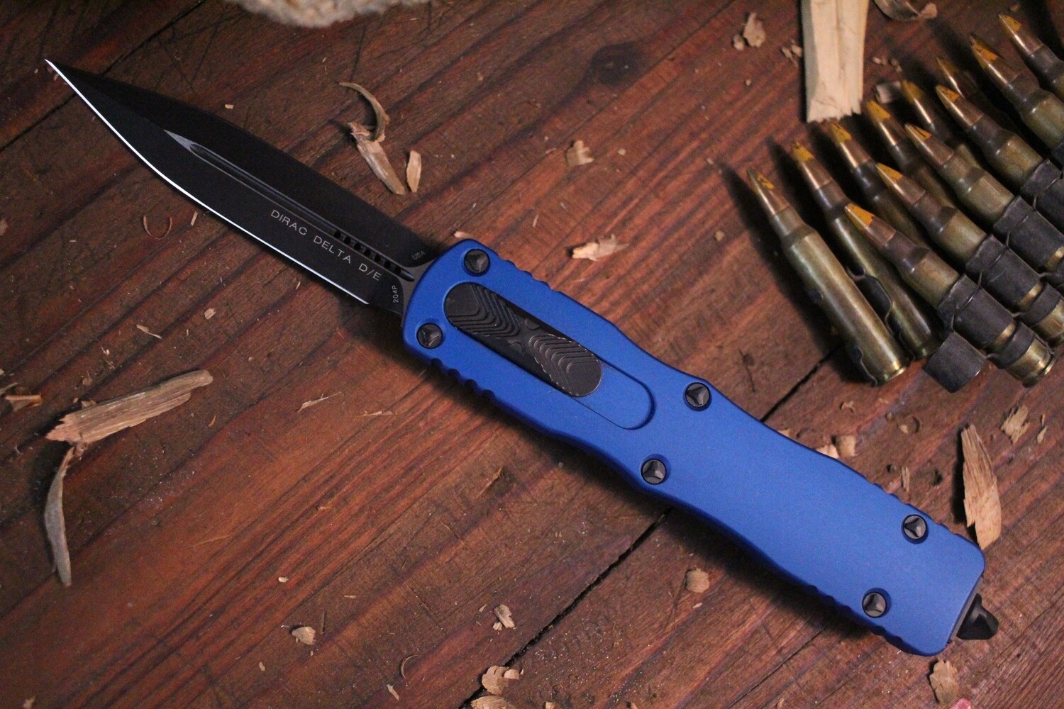 Microtech Dirac Delta 3.75&quot; D/E OTF Automatic Knife  / Blue / Black ( Pre Owned )