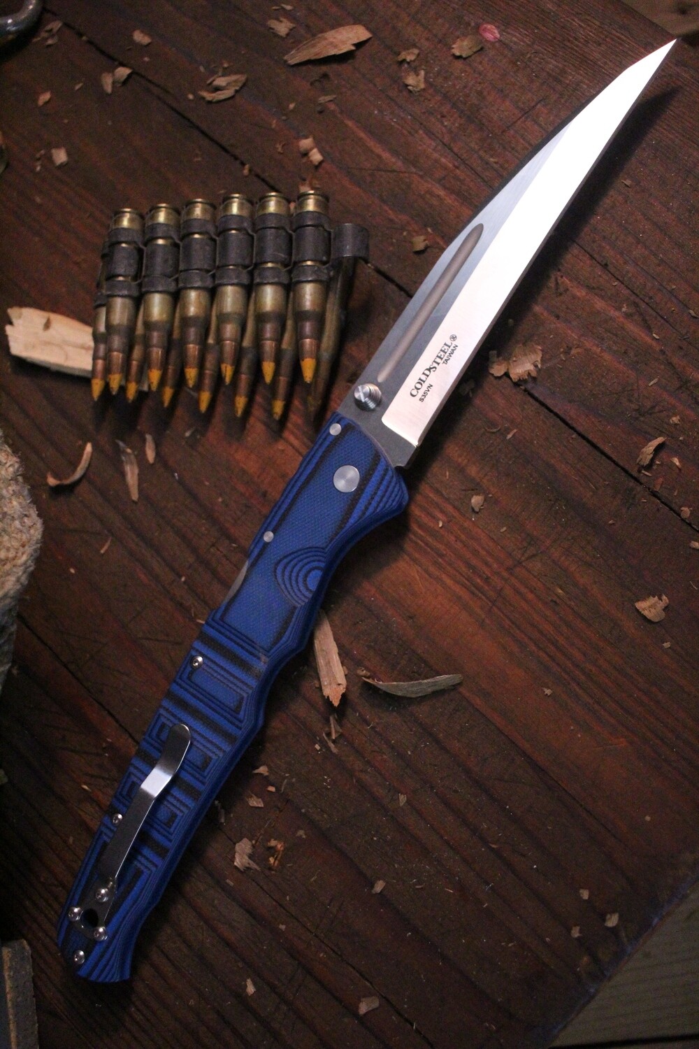 Cold Steel Frenzy II 5.5&quot; Triad Lock Knife / Black &amp; Blue G10 / Satin S35VN ( Pre Owned )