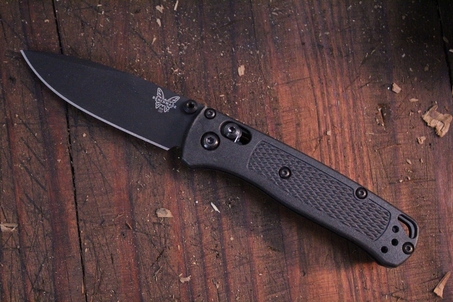 Benchmade Mini Bugout 2.82&quot; AXIS Lock Knife / Black CF Elite / Black Blade / S30V