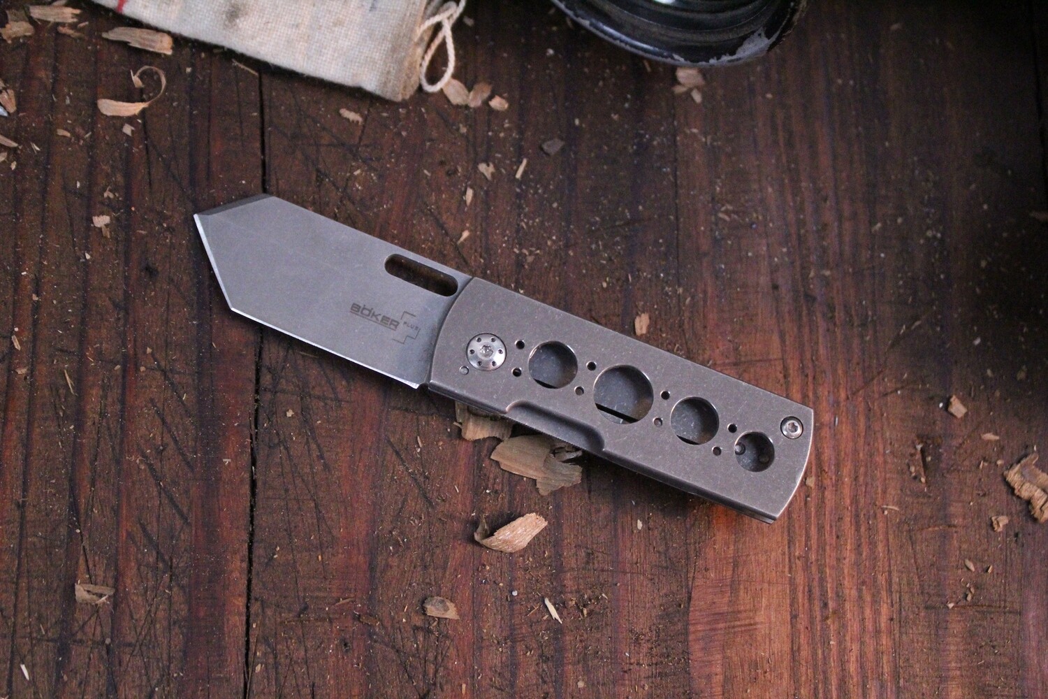 Boker Pelican 1.8&quot; Framelock Folder / Stonewashed Titanium / Stonewashed VG10 ( Pre Owned )