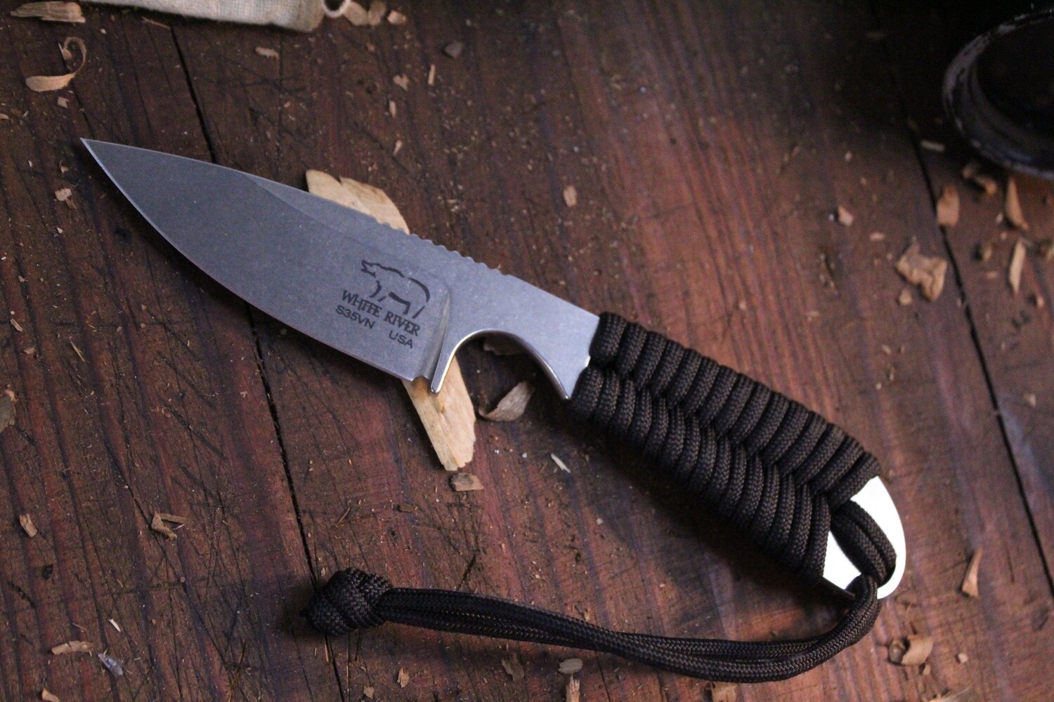 White River Knives M1 Backpacker 3&quot; Fixed Paracord / Stonewash S35VN (Pre Owned)
