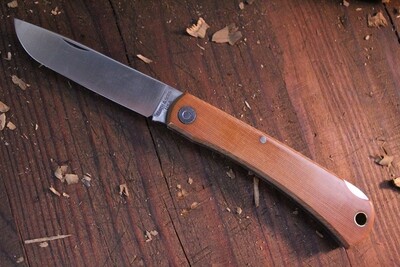 Smith & Sons Mudbug 3.625" Lock Back Knife, Natural Micarta / Satin ( Pre Owned )