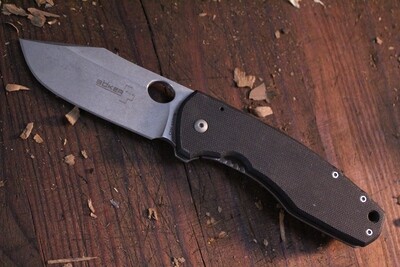 Boker Plus Vox F3 3.25" Folding Knife / Black G10 & Titanium / Stonewashed S35VN ( Pre Owned )