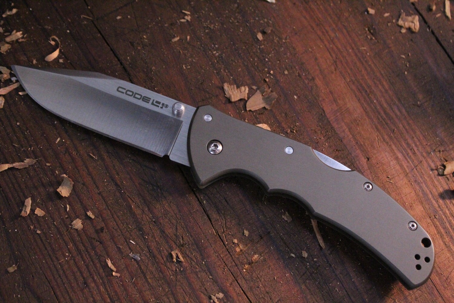 Cold Steel Code 4 3.5&quot; Lockback Folder / Grey Aluminum / Satin S35VN ( Pre Owned )