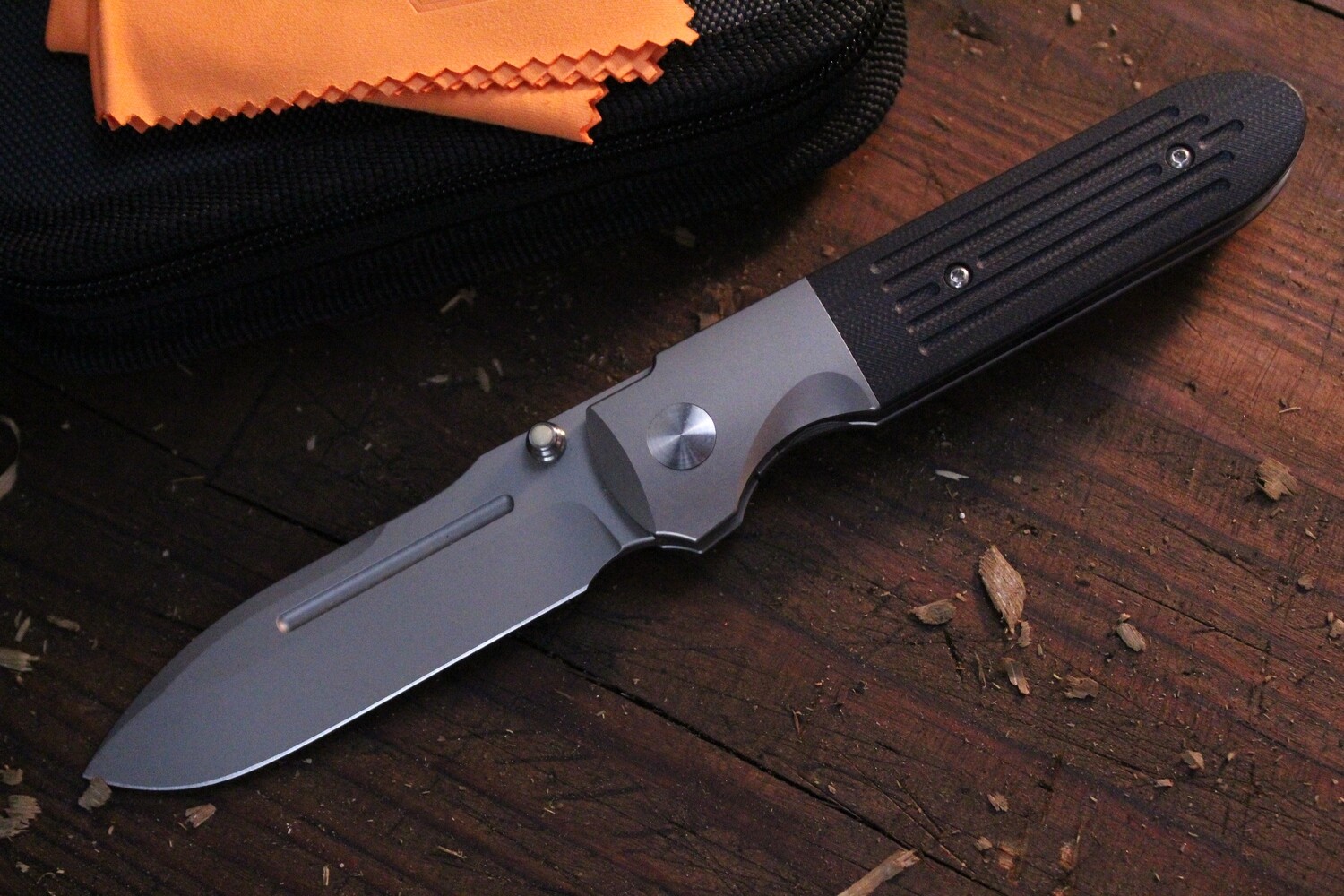 Prometheus Design Werx Invictus-IBL 3.5&quot; Folding Knife / Black G10 &amp; Titanium / Bead Blasted M390 ( Pre Owned )