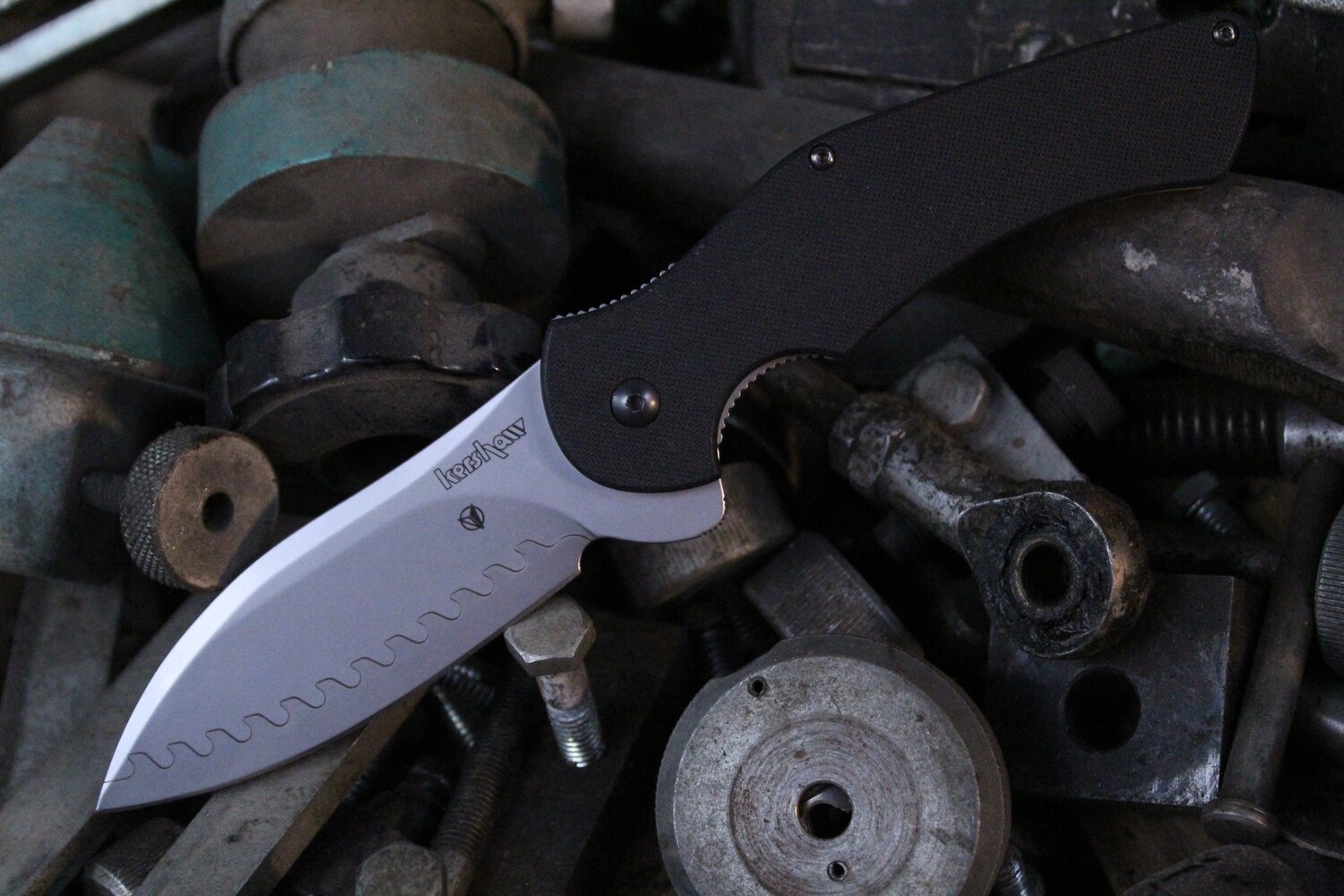 Kershaw Junkyard Dog II 3.75&quot; Folding Knife / Black G10 / D2 Composite / Copper Accent ( Pre Owned )