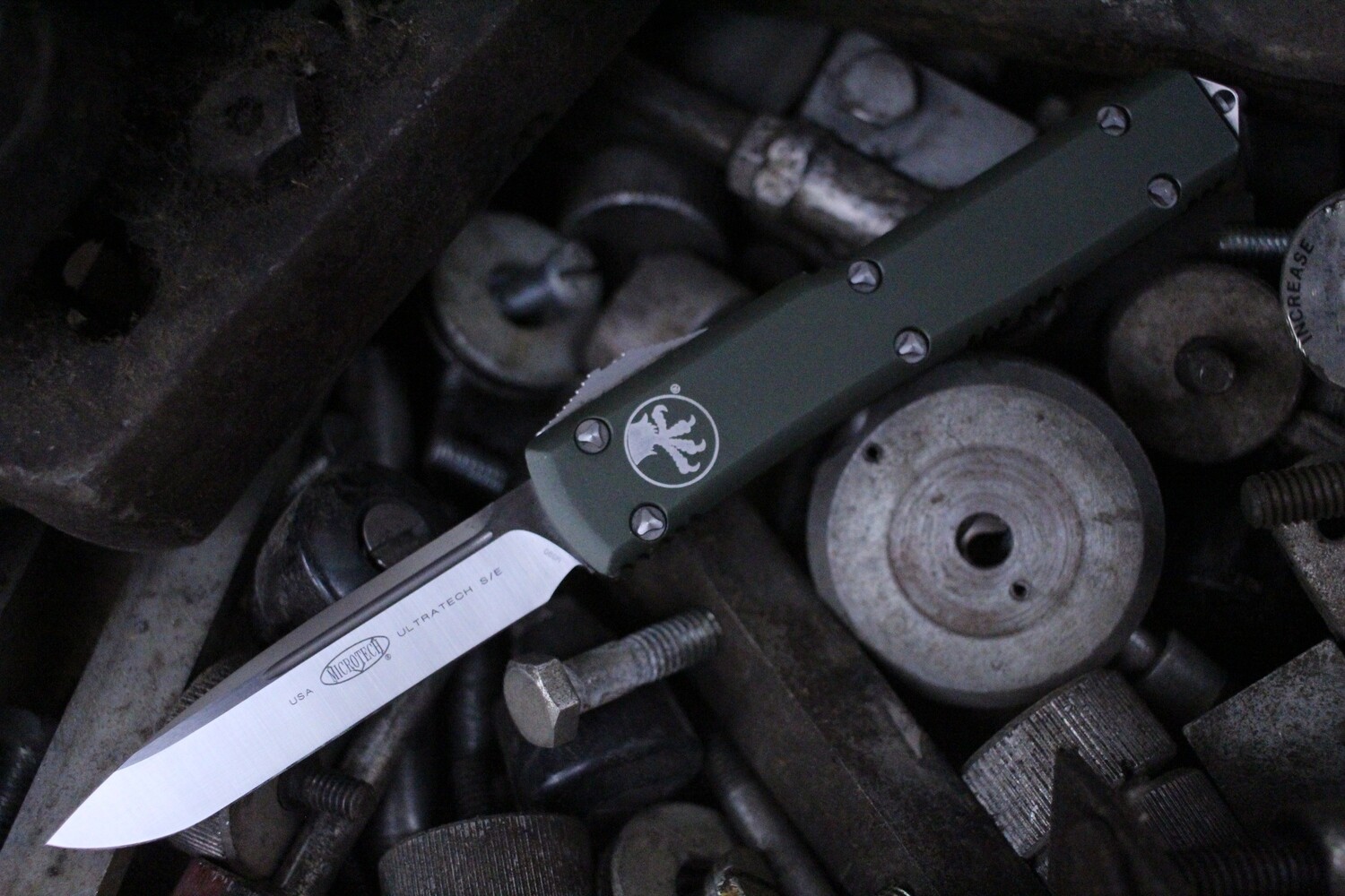 Microtech Ultratech 3.4&quot; S/E OTF Automatic Knife / OD Green / Satin ( Pre Owned )