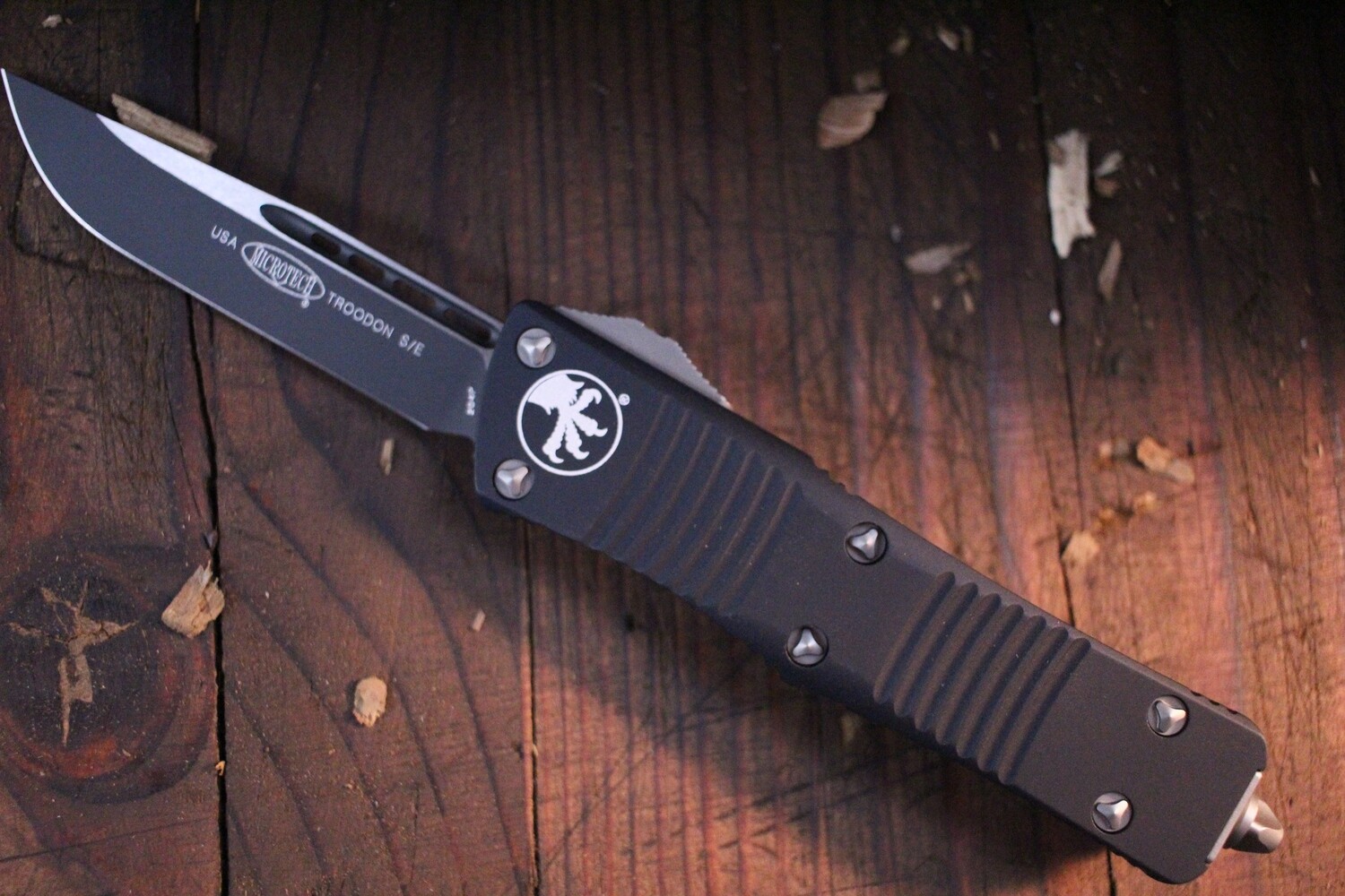 Microtech Troodon S/E 3.06&quot; OTF Automatic Knife / Black / Two Tone / Drop Point ( Pre Owned )