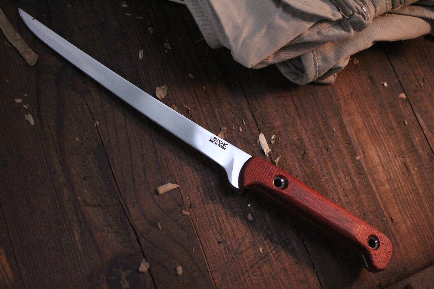 3DK Fisher 8" Fillet Knife,  Padauk Wood