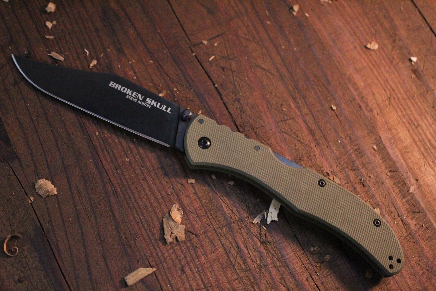 Cold Steel Broken Skull 4&quot; Folding Knife / OD G10 / Black CTS-XHP / Clip Point ( Pre Owned )