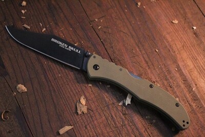 Cold Steel Broken Skull 4" Folding Knife / OD G10 / Black CTS-XHP / Clip Point ( Pre Owned )