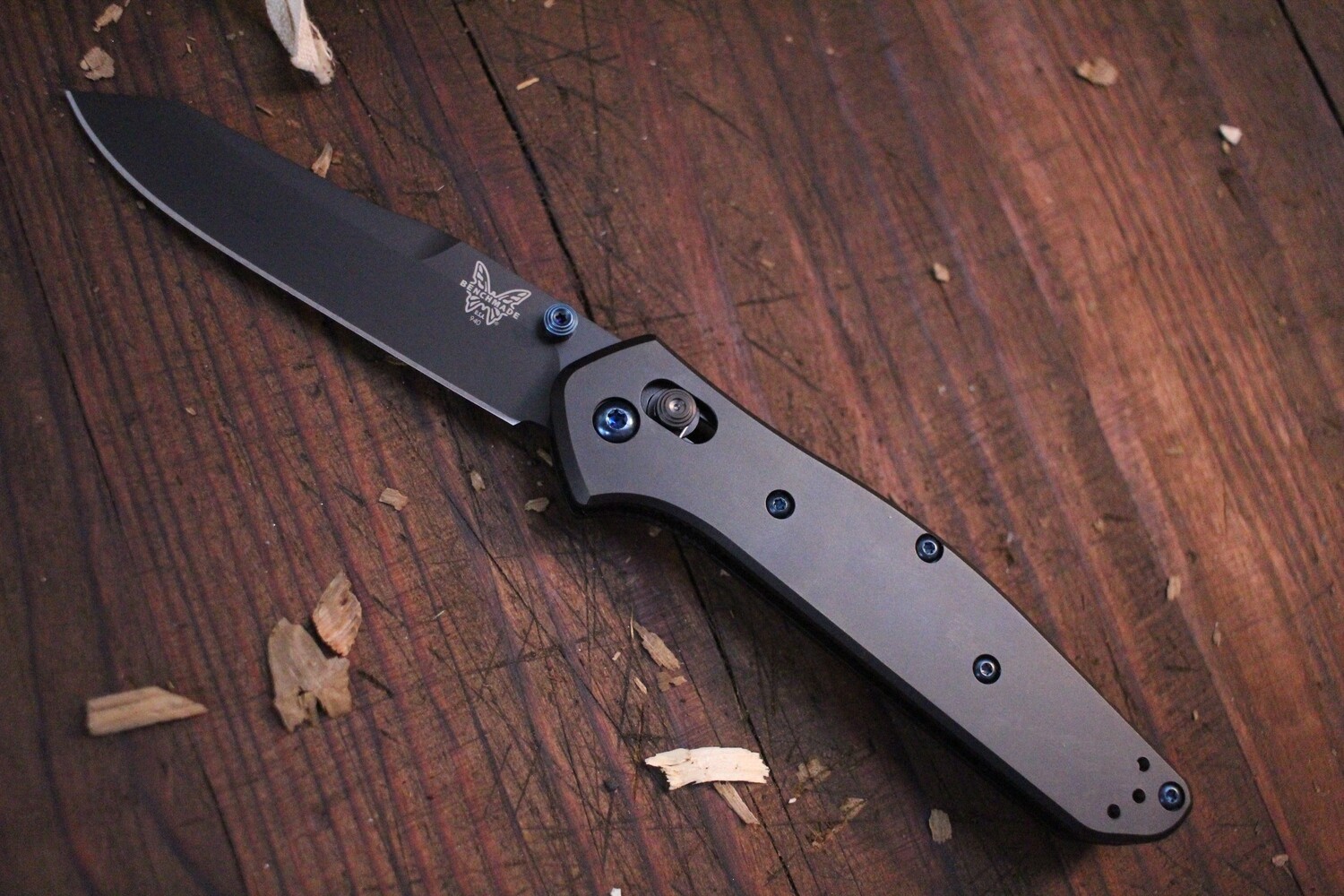 Benchmade Osborne 3.4&quot; AXIS Lock Knife / Black Ti / Black S90V