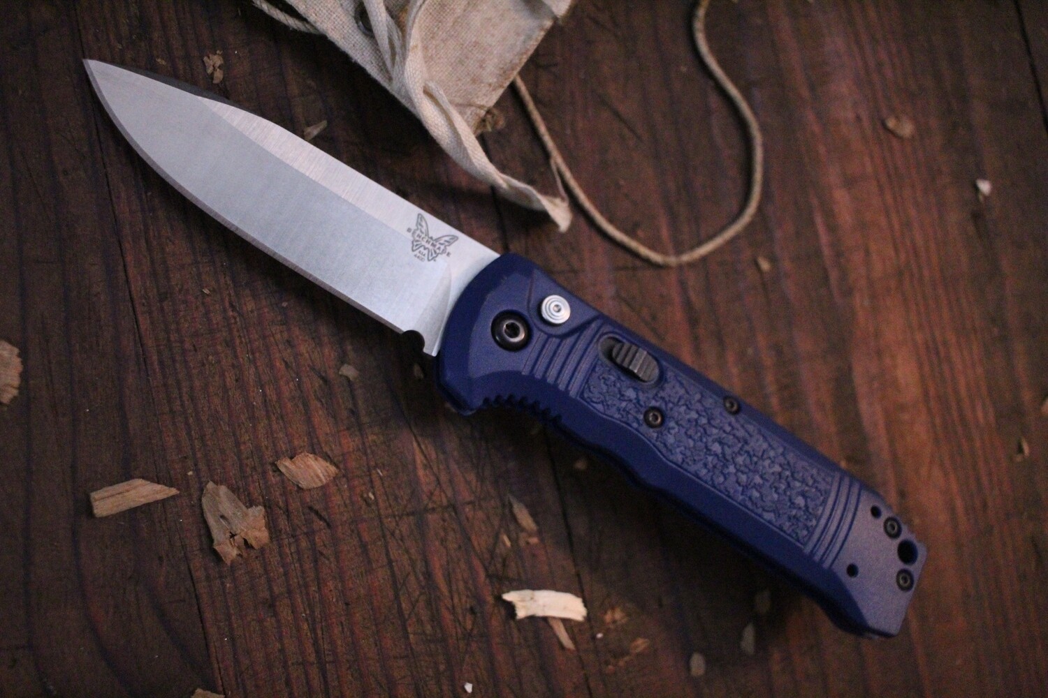 Benchmade Casbah 3.4&quot; Automatic Knife / Satin / Blue Grivory ( Prototype )
