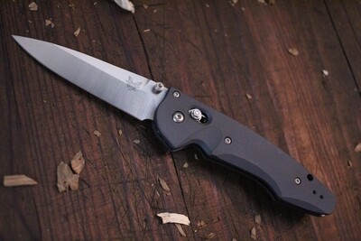 Benchmade Large Emissary 3.5&quot; AXIS-Assist Knife / Grey / Satin ( Prototype )